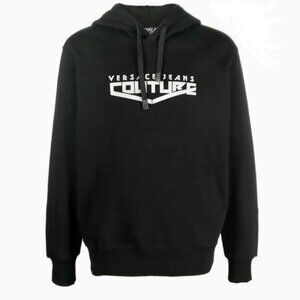 Versace Jeans Couture Logo Hoodie - Black Cotton Graphic Men’s Size L - NWT
